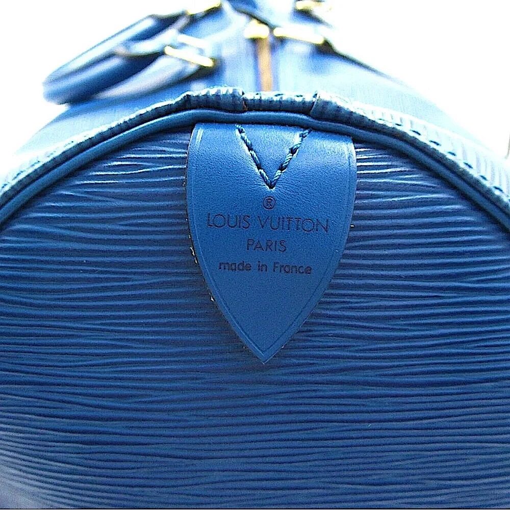 LOUIS VUITTON Blue Epi Leather Keepall 60 Boston Travel Duffel Bag SP0915 LV60